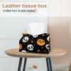 2 pack Skulls Pumpkins Bats Tissue Box Cover, Decorative Tissue Box Dispenser for Bathroom, Parlors, Office, Bedroom Dresser, Vanity Countertop, Nightstand, Car, and Desk view 2