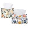 2 pack Easter Rabbits Eggs Tissue Box Cover, Decorative Tissue Box Dispenser for Bathroom, Parlors, Office, Bedroom Dresser, Vanity Countertop, Nightstand, Car, and Desk
