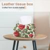 2 pack Floral Flower Red Roses Tissue Box Cover, Decorative Tissue Box Dispenser for Bathroom, Parlors, Office, Bedroom Dresser, Vanity Countertop, Nightstand, Car, and Desk view 2
