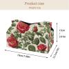 2 pack Floral Flower Red Roses Tissue Box Cover, Decorative Tissue Box Dispenser for Bathroom, Parlors, Office, Bedroom Dresser, Vanity Countertop, Nightstand, Car, and Desk view 4