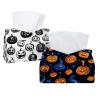 2 pack Seamless Pattern of Halloween Tissue Box Cover, Decorative Tissue Box Dispenser for Bathroom, Parlors, Office, Bedroom Dresser, Vanity Countertop, Nightstand, Car, and Desk view 1