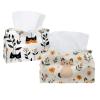 2 pack Cute Cat Flower (33) Tissue Box Cover Leather Facial Tissue Dispenser Box Holder for Dresser Bathroom Decorative view 1