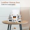 2 pack Cute Cat Flower (33) Tissue Box Cover Leather Facial Tissue Dispenser Box Holder for Dresser Bathroom Decorative view 2