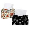 2 pack_Gingerbread men snowflakes Tissue Box Cover Leather Facial Tissue Dispenser Box Holder for Dresser Bathroom Decorative view 1