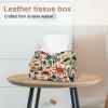 2 pack_Gingerbread men snowflakes Tissue Box Cover Leather Facial Tissue Dispenser Box Holder for Dresser Bathroom Decorative view 2