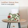 2 pack Floral Flower Red Roses Tissue Box Cover, Decorative Tissue Box Dispenser for Bathroom, Parlors, Office, Bedroom Dresser, Vanity Countertop, Nightstand, Car, and Desk view 2
