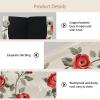 2 pack Floral Flower Red Roses Tissue Box Cover, Decorative Tissue Box Dispenser for Bathroom, Parlors, Office, Bedroom Dresser, Vanity Countertop, Nightstand, Car, and Desk view 3