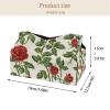 2 pack Floral Flower Red Roses Tissue Box Cover, Decorative Tissue Box Dispenser for Bathroom, Parlors, Office, Bedroom Dresser, Vanity Countertop, Nightstand, Car, and Desk view 4