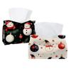 2 pack Merry Christmas Snowman Tissue Box Cover, 7.5x5x6in view 1