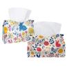 2 pack Easter Eggs Flowers Tissue Box Cover Leather Facial Tissue Dispenser Box Holder for Dresser Bathroom Decorative view 1
