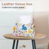 2 pack Easter Eggs Flowers Tissue Box Cover Leather Facial Tissue Dispenser Box Holder for Dresser Bathroom Decorative view 2