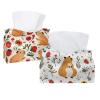 2 pack Capybara Floral (15) Tissue Box Cover, Decorative Tissue Box Dispenser for Bathroom, Parlors, Office, Bedroom Dresser, Vanity Countertop, Nightstand, Car, and Desk view 1