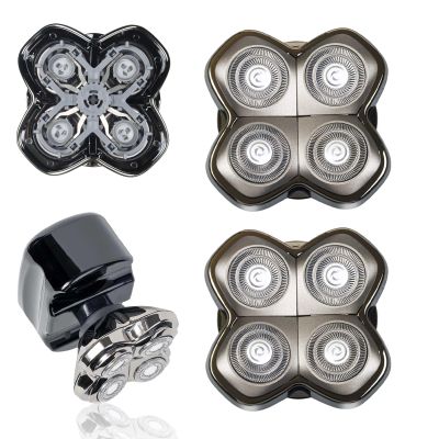 4 Head Shavers Replacement Blades (2 Pack) - Compatible with Pitbull Skull Shaver, Butterfly Kiss Pro & More - Head & Body Electric Shaver Blades for Men and Women