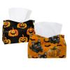 2 pack Pumpkin and cat 2 Tissue Box Cover, Decorative Tissue Box Dispenser for Bathroom, Parlors, Office, Bedroom Dresser, Vanity Countertop, Nightstand, Car, and Desk view 1