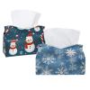 2 pack Christmas Snowflakes 8 Tissue Box Cover Leather Facial Tissue Dispenser Box Holder for Dresser Bathroom Decorative