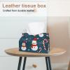 2 pack Christmas Snowflakes 8 Tissue Box Cover Leather Facial Tissue Dispenser Box Holder for Dresser Bathroom Decorative view 2