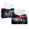 2 pack Galactic Nebula Starscape 15 Tissue Box Cover Leather Facial Tissue Dispenser Box Holder for Dresser Bathroom Decorative view 1