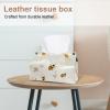 2 pack white flower and bee (31) Tissue Box Cover, Decorative Tissue Box Dispenser for Bathroom, Parlors, Office, Bedroom Dresser, Vanity Countertop, Nightstand, Car, and Desk view 2