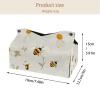2 pack white flower and bee (31) Tissue Box Cover, Decorative Tissue Box Dispenser for Bathroom, Parlors, Office, Bedroom Dresser, Vanity Countertop, Nightstand, Car, and Desk view 4