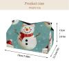 2 pack Merry Christmas Snowman Tissue Box Cover Leather Facial Tissue Dispenser Box Holder for Dresser Bathroom Decorative view 4