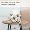 2 pack cute bee honey flower (15) Tissue Box Cover Leather Facial Tissue Dispenser Box Holder for Dresser Bathroom Decorative view 2