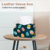 2 pack Easter Eggs Flowers Tissue Box Cover Leather Facial Tissue Dispenser Box Holder for Dresser Bathroom Decorative view 2