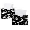 2 pack Dinosaur Silhouette (43) Tissue Box Cover Leather Facial Tissue Dispenser Box Holder for Dresser Bathroom Decorative view 1