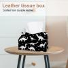 2 pack Dinosaur Silhouette (43) Tissue Box Cover Leather Facial Tissue Dispenser Box Holder for Dresser Bathroom Decorative view 2