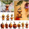 Happy Halloween Acrylic Pumpkin Hanging Ornament Props For Festive Halloween Pumpkin Pendant view 2
