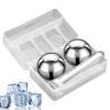 - 2 Reusable Metal Ice Cubes | Ice Balls for Beer/Cocktail/Vodka/Wine | Ball Drinks Shake Stones | Kitchen Utensils Gadgets for Cool Drinks Coffee Beer Vodka view 1