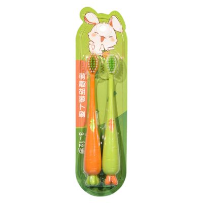 Baby Toothbrush - Kids Tooth Brush | Soft Bristle Kids Toothbrush | 2 Pieces Carrot-Shaped Soft Bristles Toothbrushes, Gum Care Supply Tooth Brush for Ages 3+ Boys Girls Daily Home Camping Outdoor