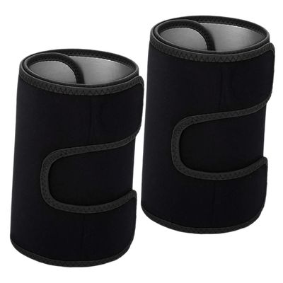 Abaodam Adjustable Black Neoprene Thigh Sleeve for Muscle Stabilization and Loose Weight Thigh Wrap, Fitness Slimming Sauna Band for Running and Swimming