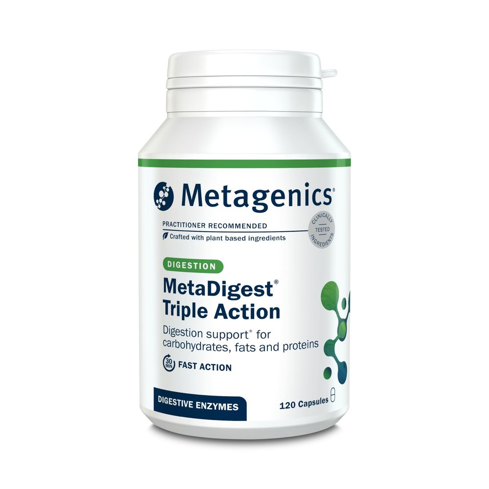 Metagenics MetaDigest Triple Action, Ginger & Plant Enzymes - 120 Capsules