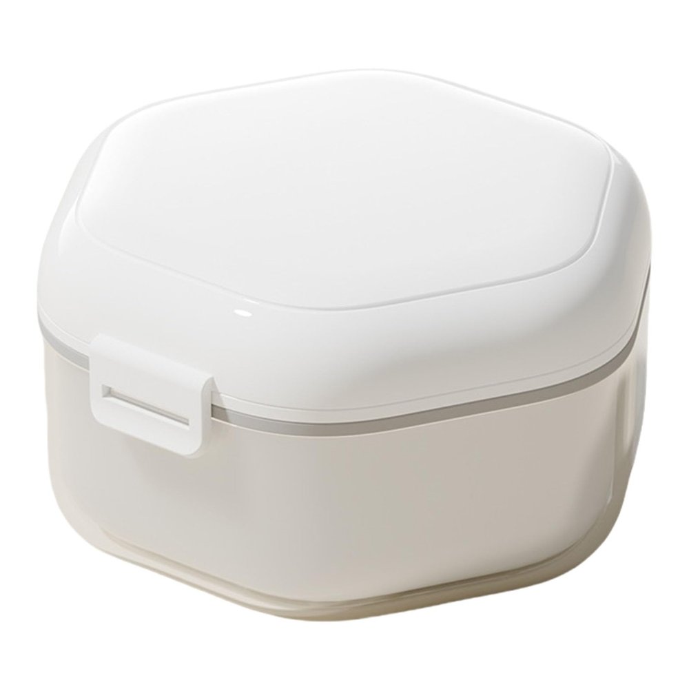 Vynetra Denture Bath Box Cup With Strainer Basket Storage Container For Retainers Mouth Guard Holder For Household Portable Retainer Holder