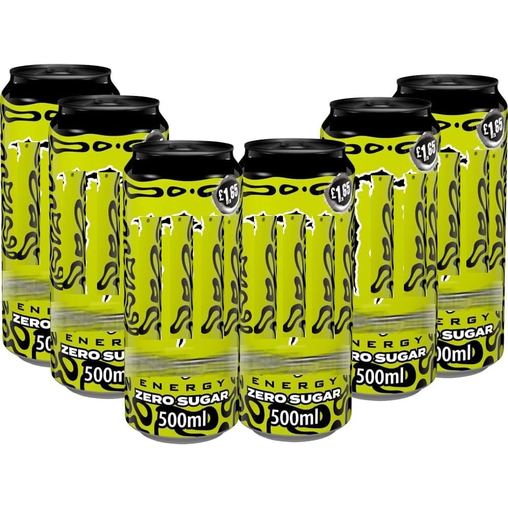 Energy Drink Zero Sugar Drink Cans 500ml - Carbonated Energy Drink (6 x Cans)