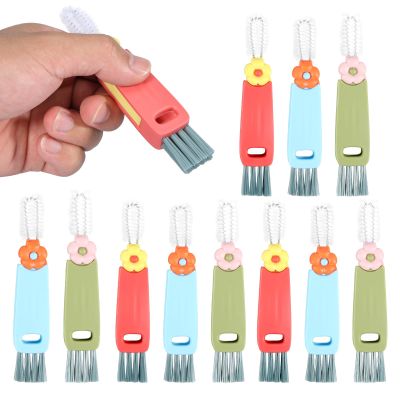 12Pcs Cup Lid Cleaning Brush, Multifunctional Bottle Gap Cleaner Brush 180 Rotatable Cup Lid Gap Cleaning Set Hangable Crevice Cleaner Portable 3 Colors for Bottle
