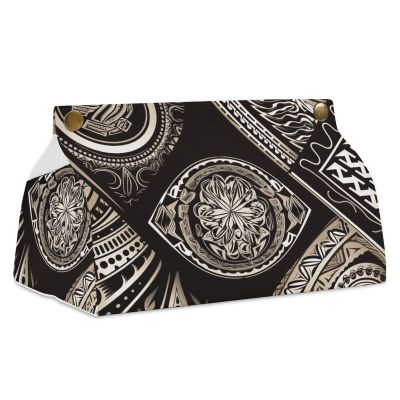 Western Pacific Traditional Tissue Box Cover Easy Access, Stylish PU Leather Tissue Box Holder for Home, Office, Car, Desk Tabletop Decor