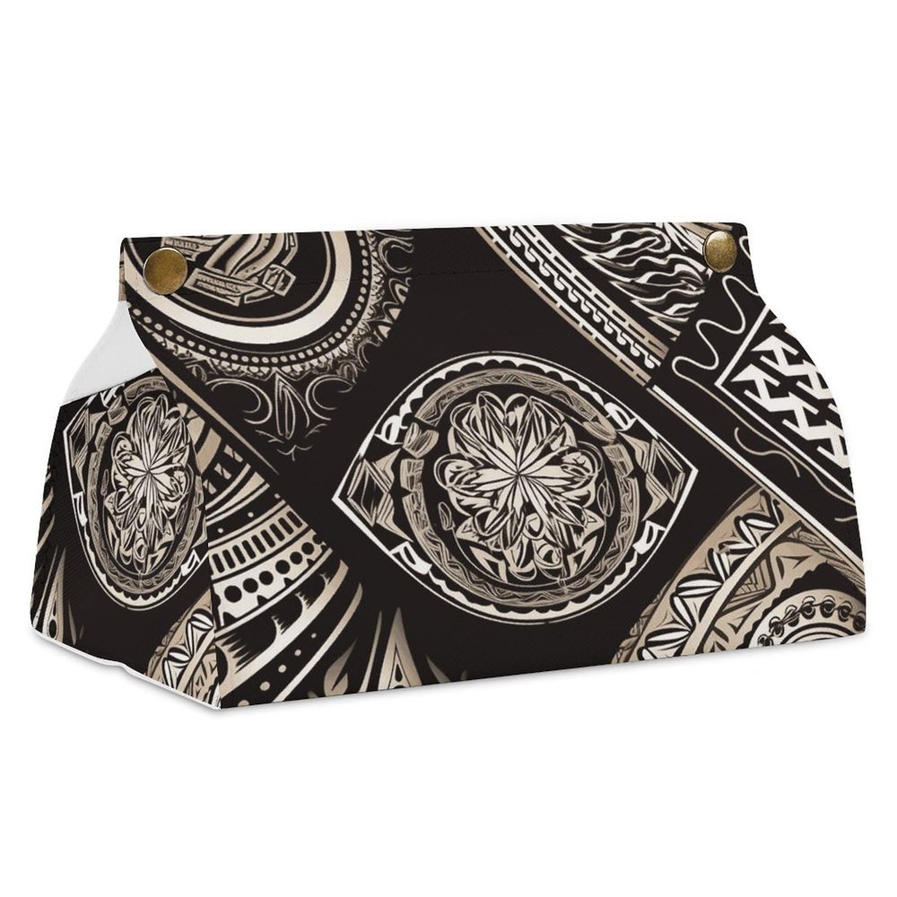 Western Pacific Traditional Tissue Box Cover Easy Access, Stylish PU Leather Tissue Box Holder for Home, Office, Car, Desk Tabletop Decor