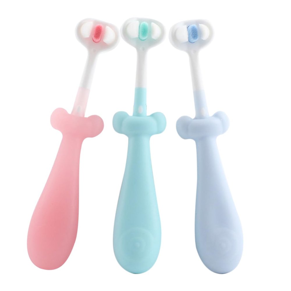 VALICLUD 3pcs Boys and Girls Boy Girl Toothbrush Soft Bristles Cute Decorative Toothbrush for Manual Cleaning