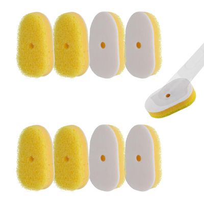 8 Packs Dish Wand Sponge Refills Compatible with Scrub Daddy - Replacement Heads, Dish Scrubber Brush for Cleaning Stuck-on Food, Sponge Replacement Heads for Kitchen Cleaning, (Only Refills)