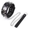 Black Fashion Rivet Leather Necklace Lead Chain Necklace Detachable Adjustable Elegant Cosplay Collar With Chain Party Accessories Gift view 1