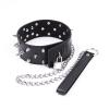 Black Fashion Rivet Leather Necklace Lead Chain Necklace Detachable Adjustable Elegant Cosplay Collar With Chain Party Accessories Gift view 2