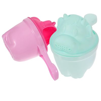 Homoyoyo 2Pcs Baby Bath Cup Shampoo Rinse Cup Portable Break-Resistant PP TPE Creative Shower Supply for Newborn
