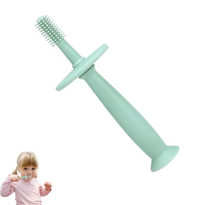 Infantt Teether Toothbrush - 360 Baby Toothbrush with Suction Base, Teething Toys for Babies | Soft Flexible Bristle Design, Easy Grip Handle Structure, Gentle Gum Massager for toddlerss