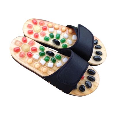 Black Acupressure Massage Slippers Size 37-38 for Women