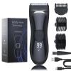 Body Hair Trimmer with Ceramic Blade, Electric Manscaper for Men Women, Back Shaver, Waterproof, Led Display, Hair Clippers for Pubic, Chest, Legs view 1
