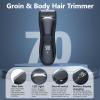 Body Hair Trimmer with Ceramic Blade, Electric Manscaper for Men Women, Back Shaver, Waterproof, Led Display, Hair Clippers for Pubic, Chest, Legs view 2
