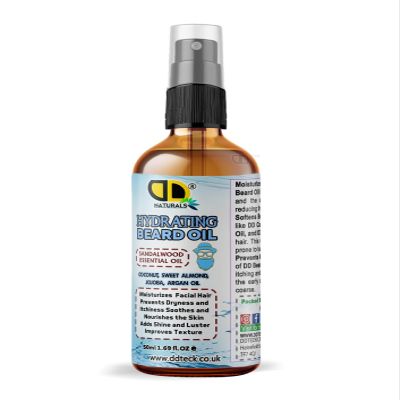 Hydrating Beard Oil for Men With Sandalwood Aroma | Soothes Dryness & Itch | Softens Beard,Promotes Healthy Growth, Adds Shine & Softness, Supports Growth, Non-Greasy Formula (50ml Dropper Spray)