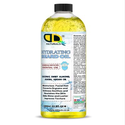DD Teck Hydrating Beard Oil for Men With Sandalwood Aroma | Soothes Dryness & Itch | Softens Beard,Promotes Healthy Growth, Shine & Softness, Supports Growth, Non-Greasy Formula (1000ml Cap)