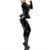 VIYOLI Latex Long Sleeve Shirt&Leggings for Women Rubber Latex Leotard Sets Top with Back Zip,White,S view 1
